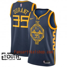 Golden State Warriors Trikot Kevin Durant 35 2018-19 Nike City Edition Navy Swingman - Kinder